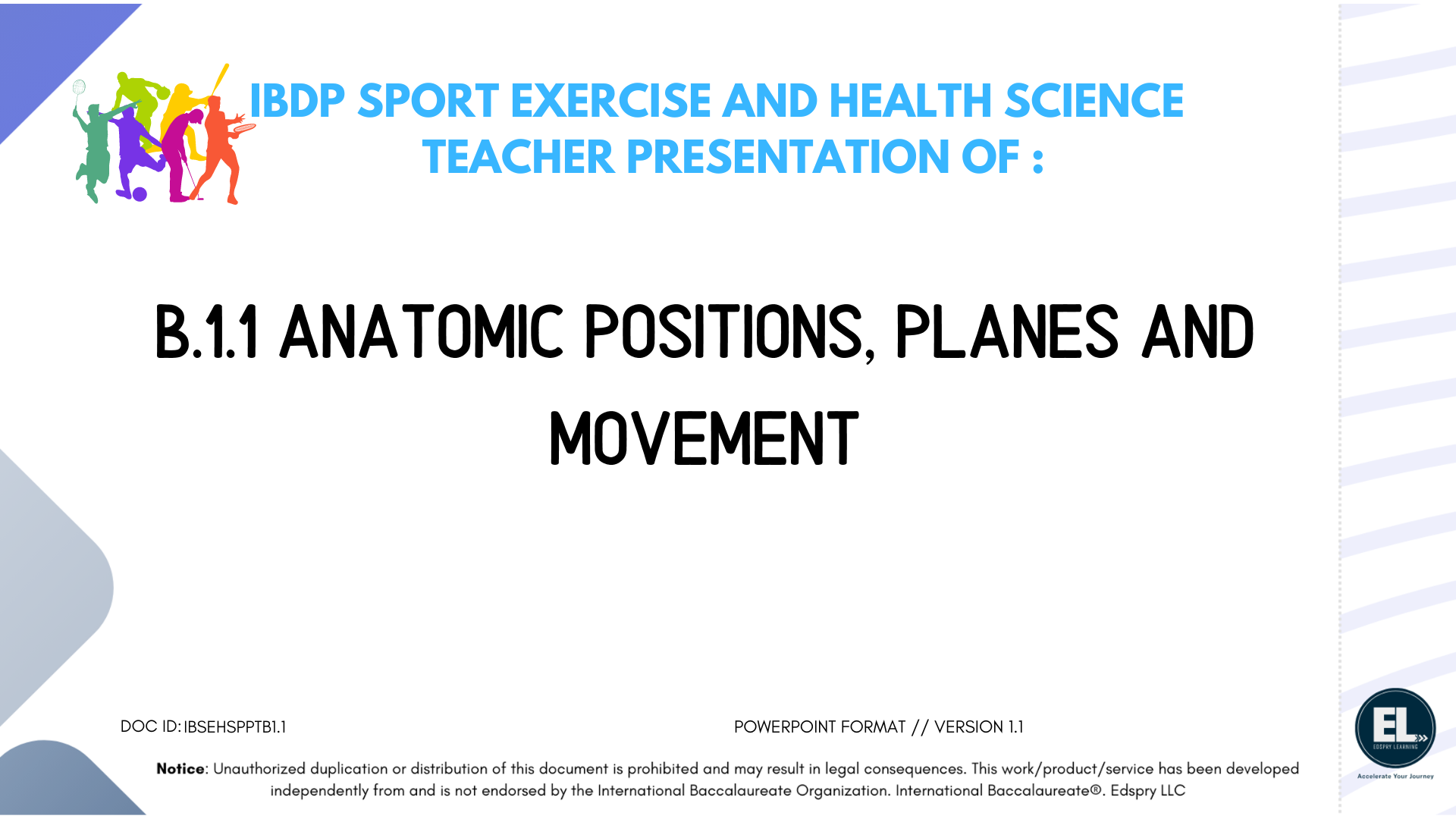 SEHS B.1.1 Anatomic positions, planes and movement - PowerPoint
