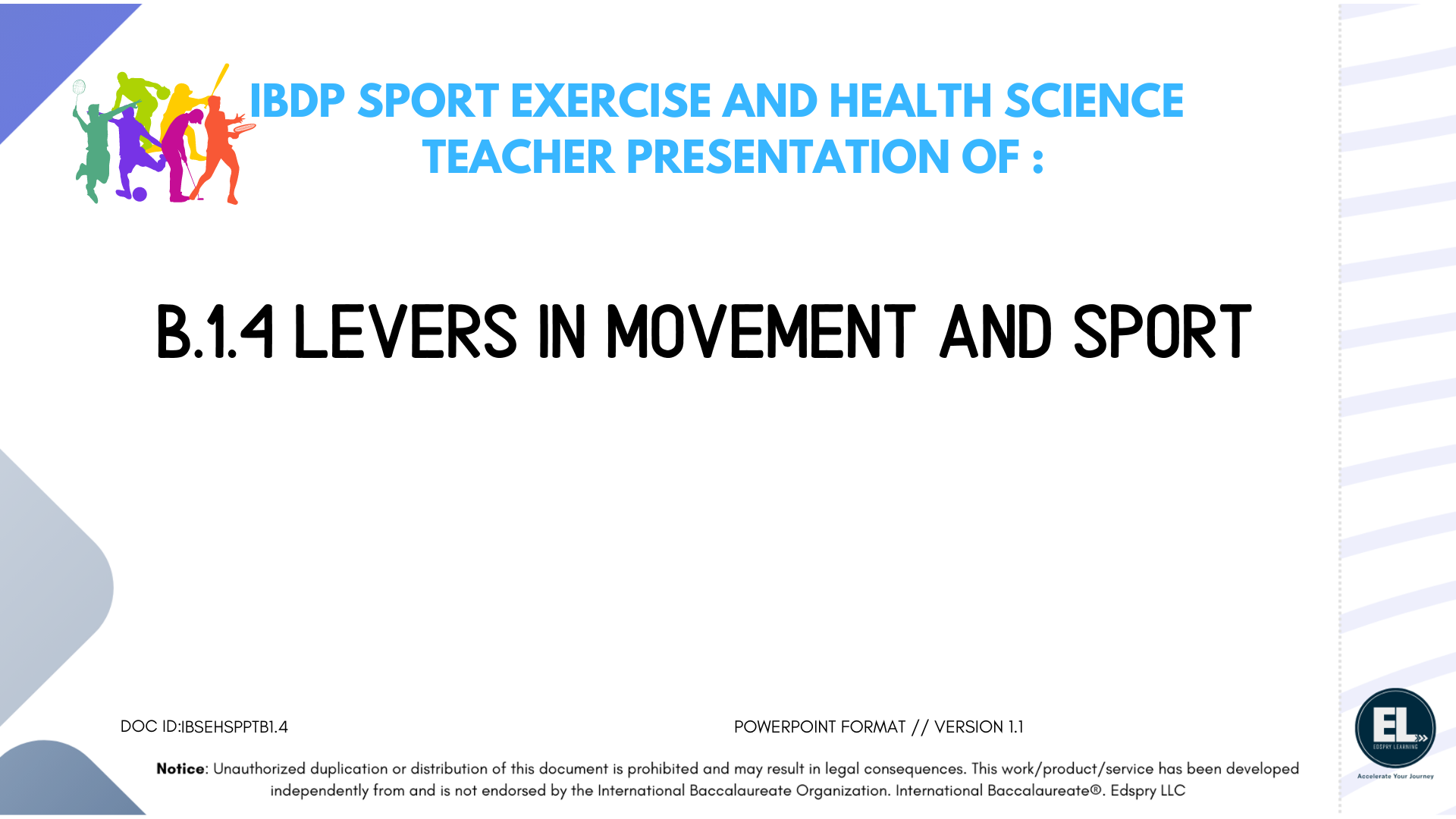 SEHS B.1.4 Levers in movement and sport - PowerPoint