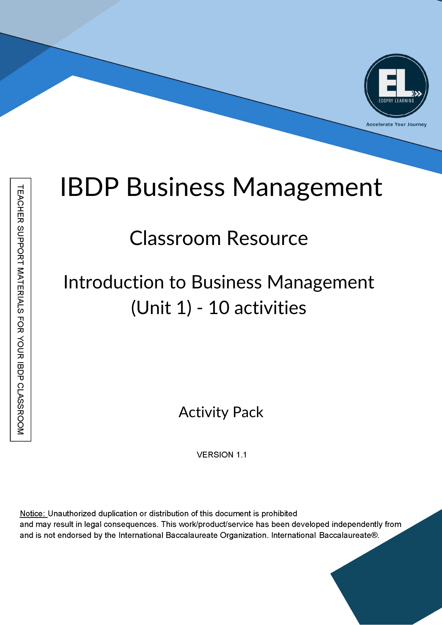 BM Intro to Business Management (Unit 1) - Pack of 10 activities