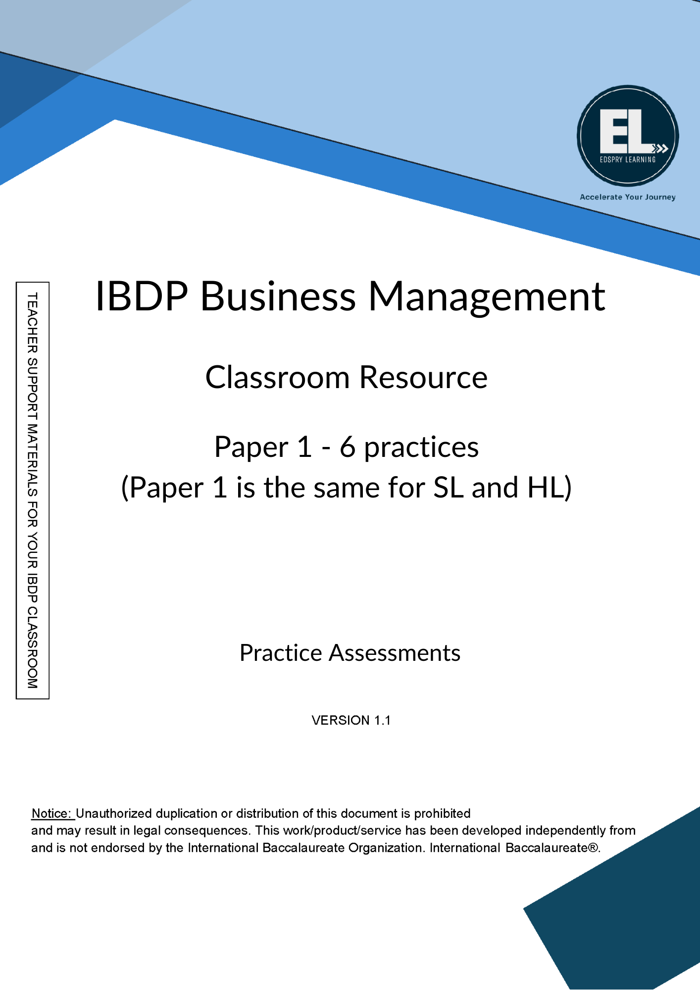 BM Paper 1 - 6 Practice Assessment (Paper 1 same for SL and HL)