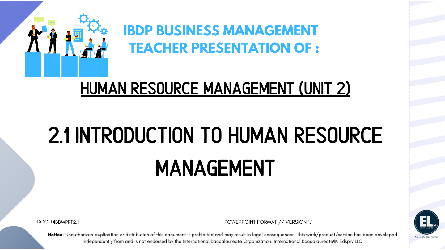 BM 2.1 Introduction to human resource management PowerPoint