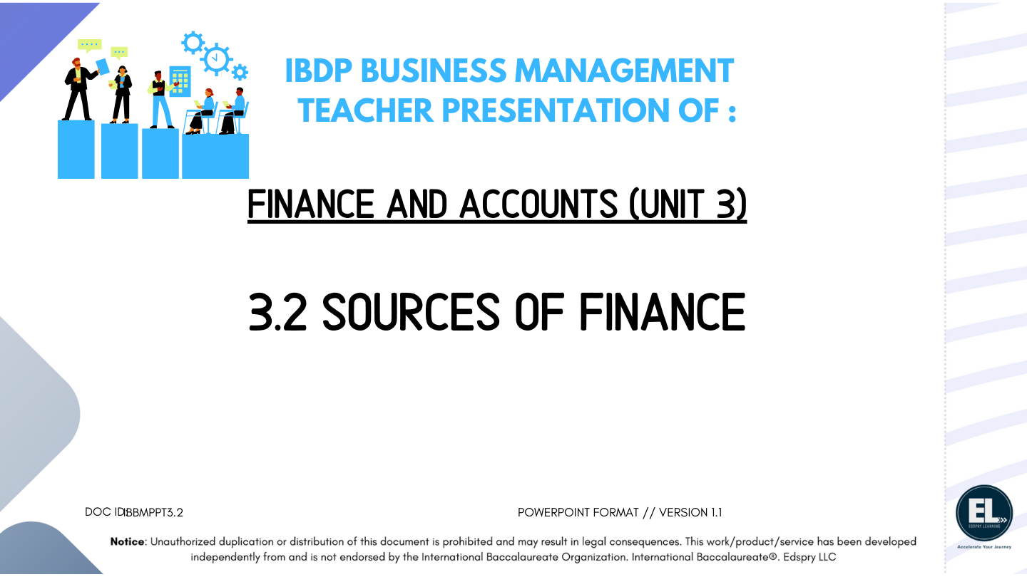 BM 3.2 Sources of finance PowerPoint