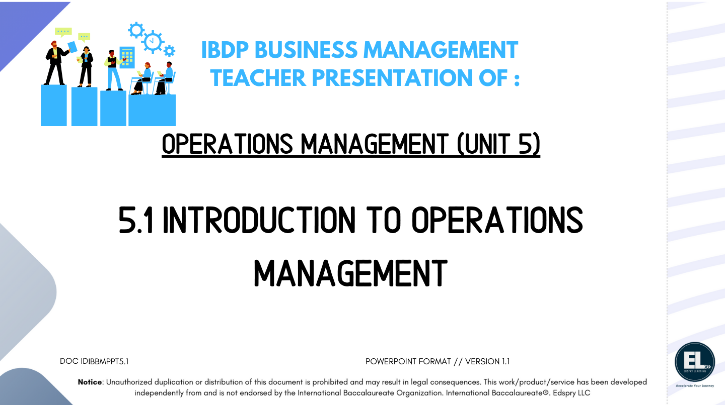 BM 5.1 Introduction to operations management PowerPoint