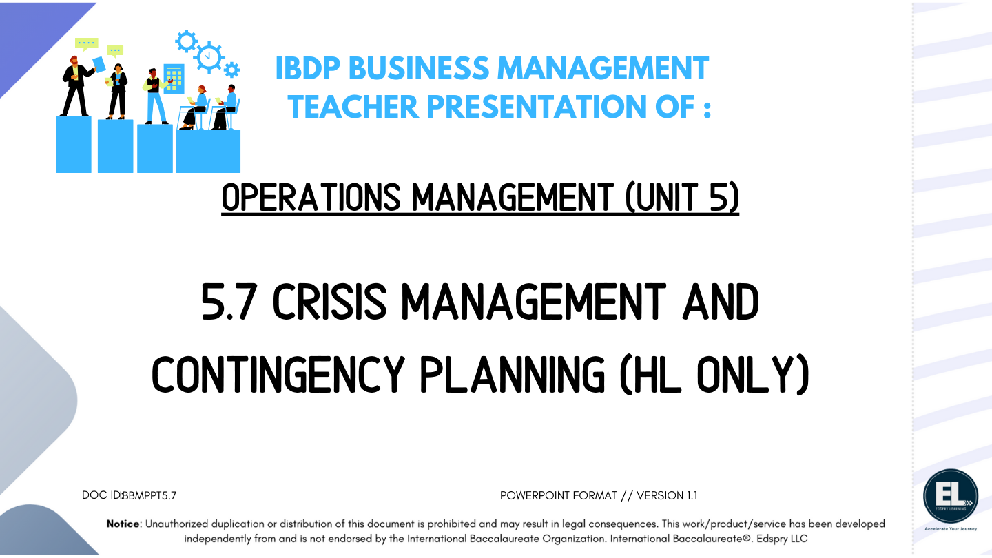 BM 5.7 Crisis management and contingency planning (HL only) PowerPoint