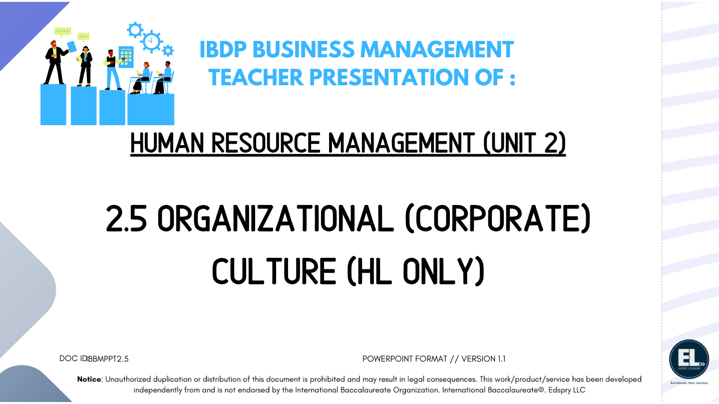 BM 2.5 Organizational (corporate) culture (HL only) PowerPoint