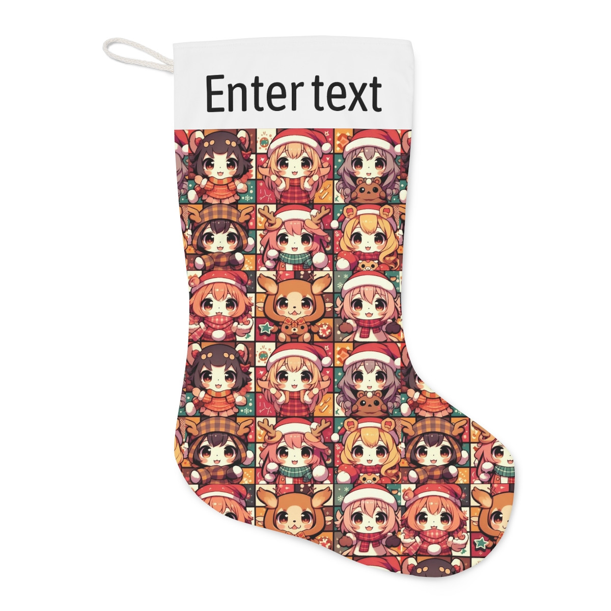 Cute Manga Personalised Santa Stocking