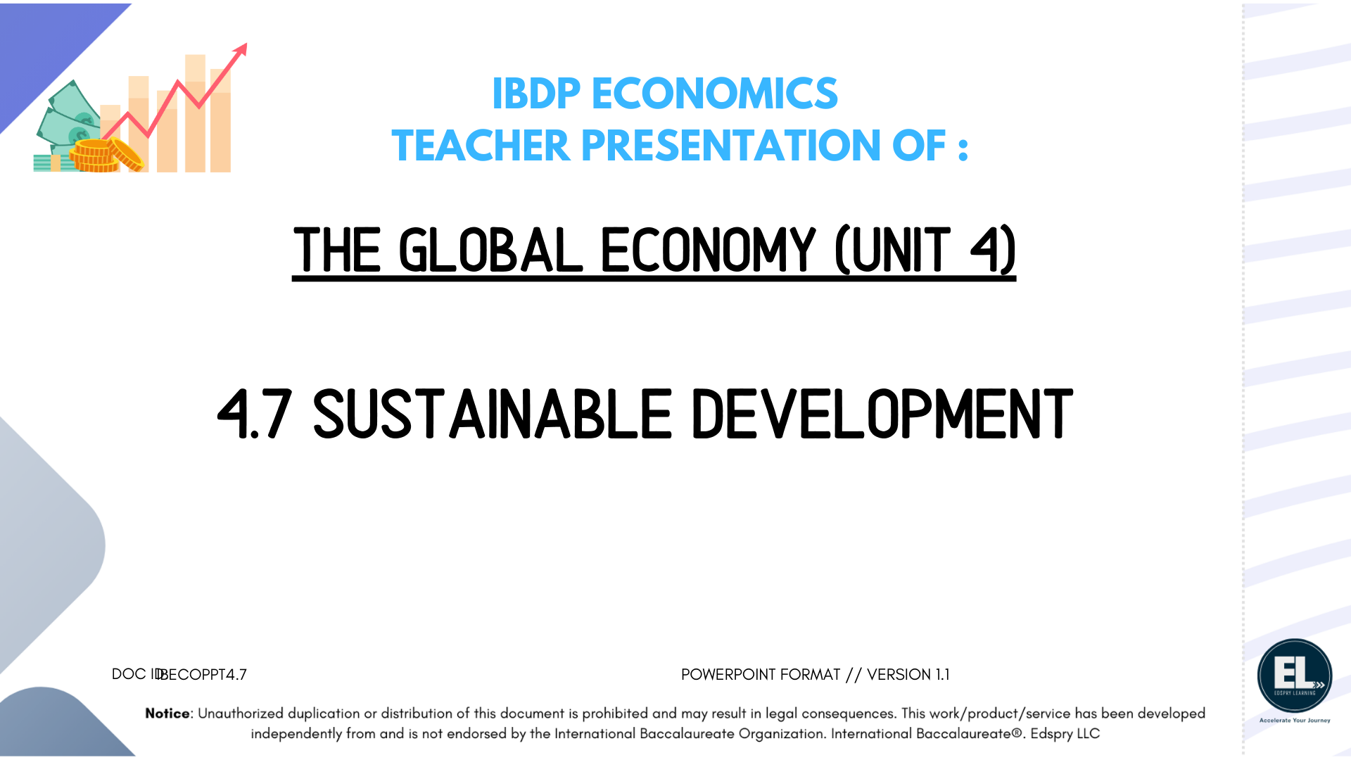 ECO 4.7 Sustainable development (includes HL only sub-topic) - PowerPoint