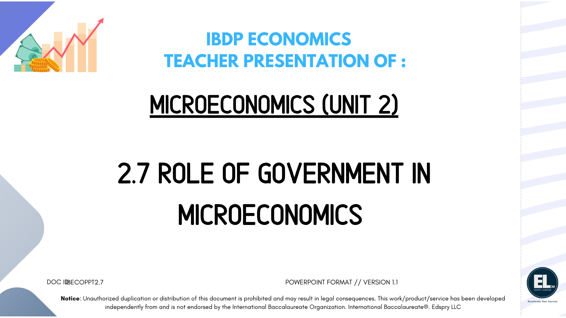 ECO 2.7 Role of government in microeconomics (includes HL only calculation) - PowerPoint