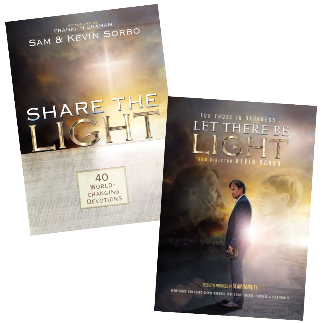 Share the Light Devotional & Let There Be Light DVD Autographed by Kevin and Sam Sorbo