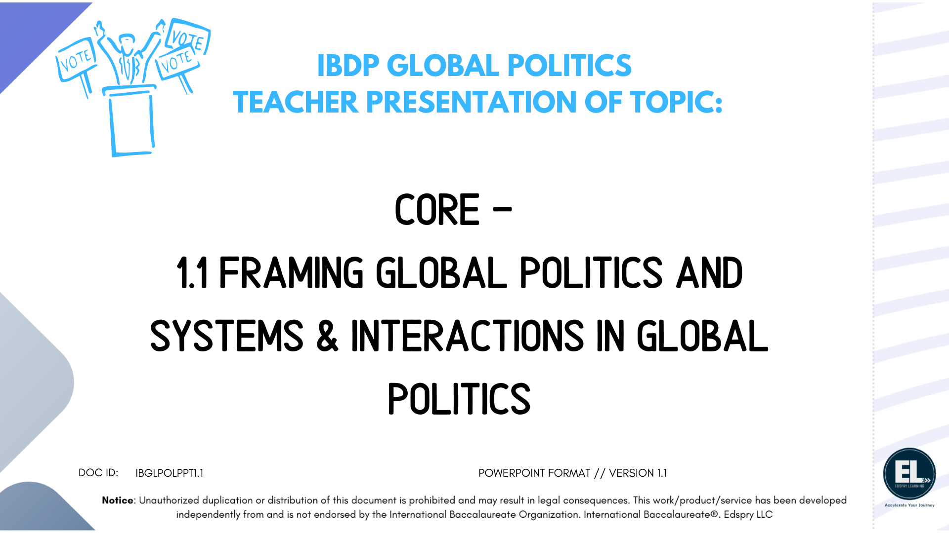 GP Core - 1.1 Framing Global Politics and Systems & Interactions in Global Politics - PowerPoint
