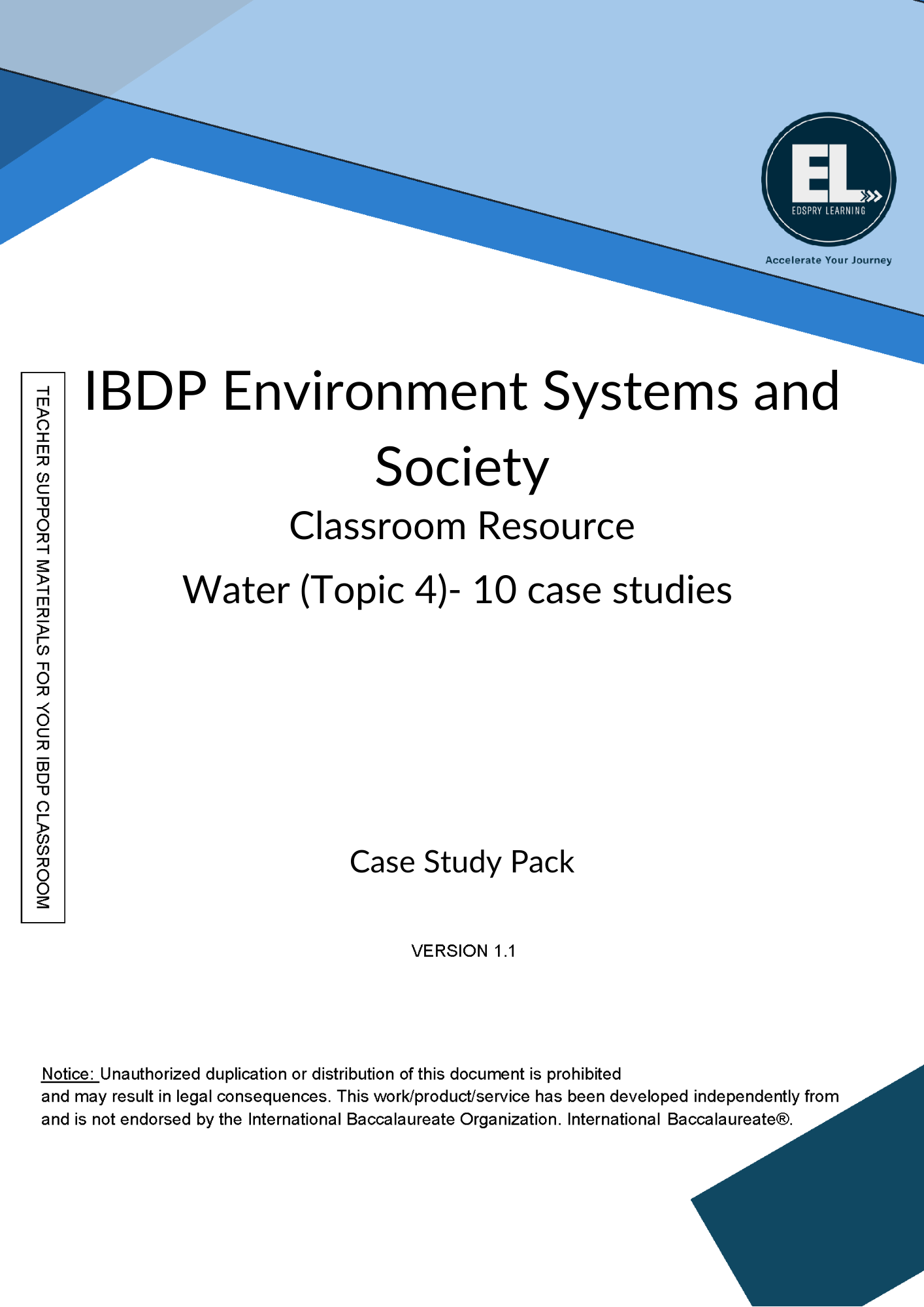 Water (Topic 4)- 10 case studies