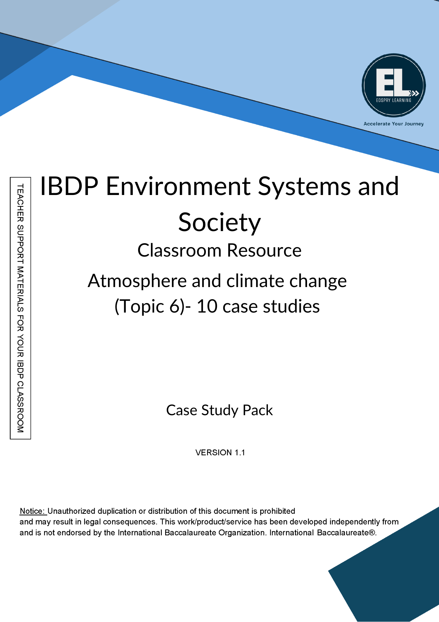 Atmosphere and climate change (Topic 6)- 10 case studies