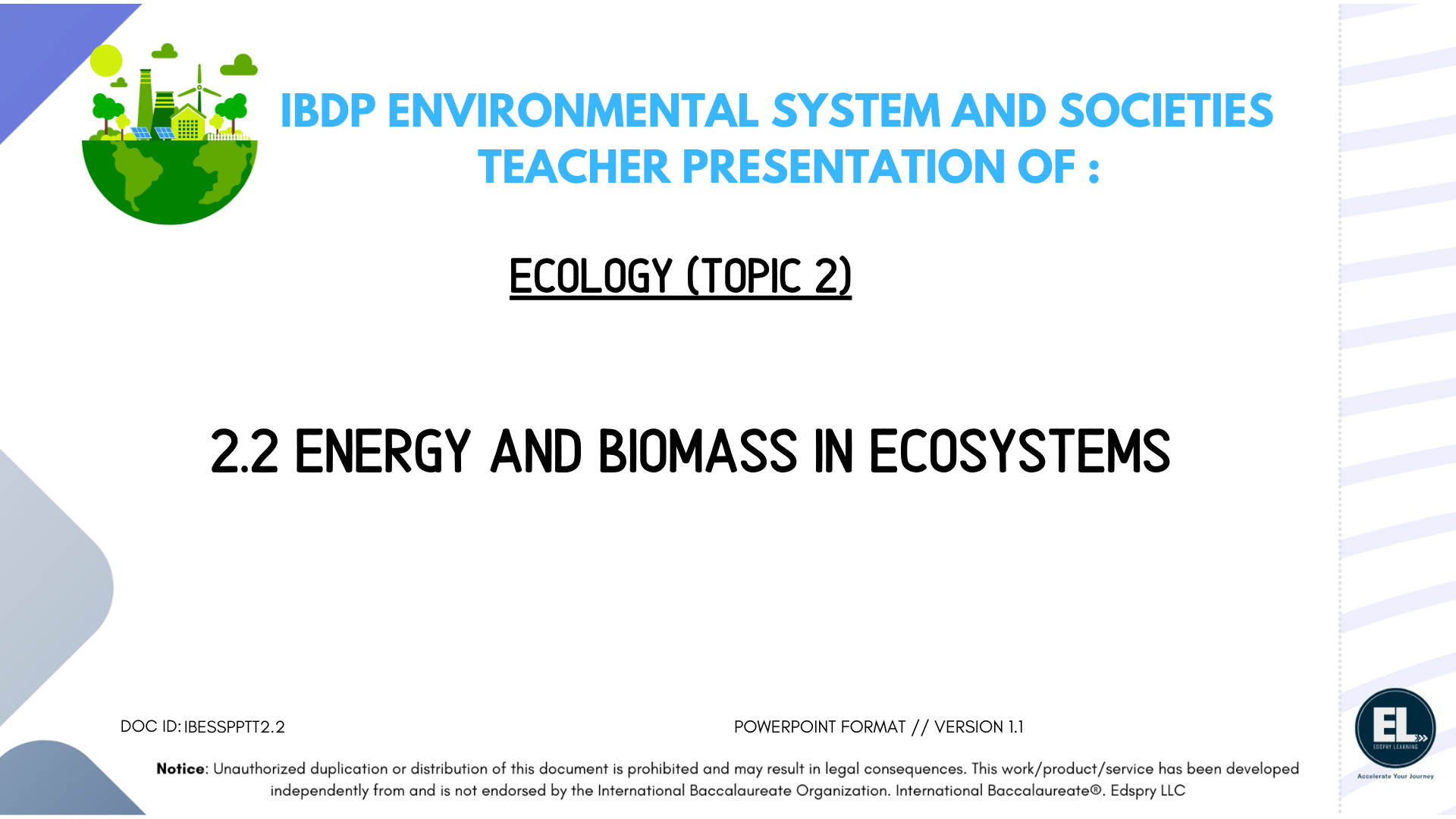 2.2 Energy and biomass in ecosystems