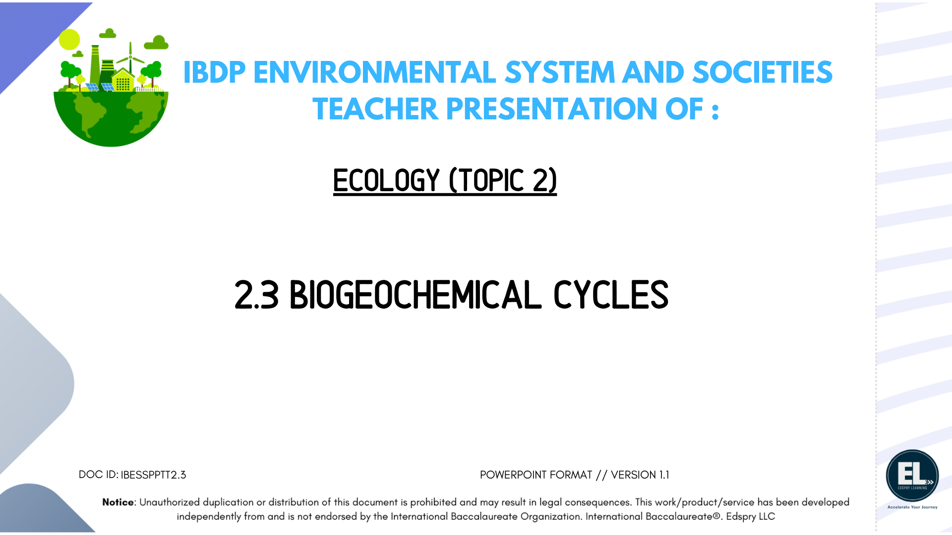 2.3 Biogeochemical cycles