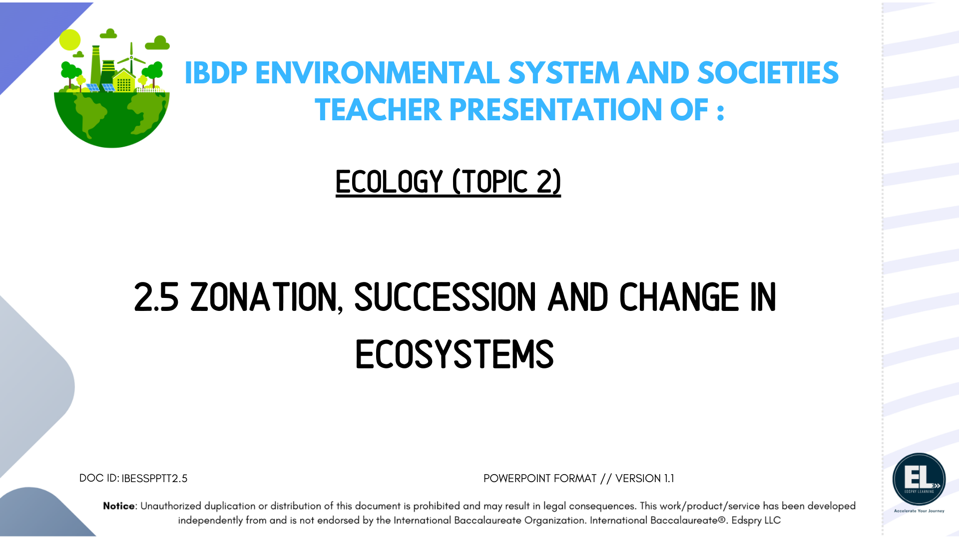 2.5 Zonation, succession and change in ecosystems