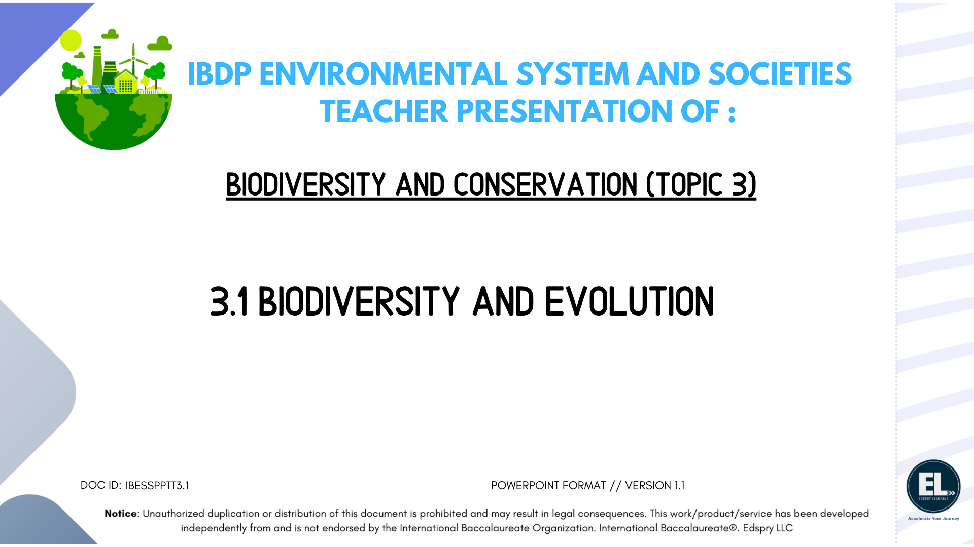 3.1 Biodiversity and evolution