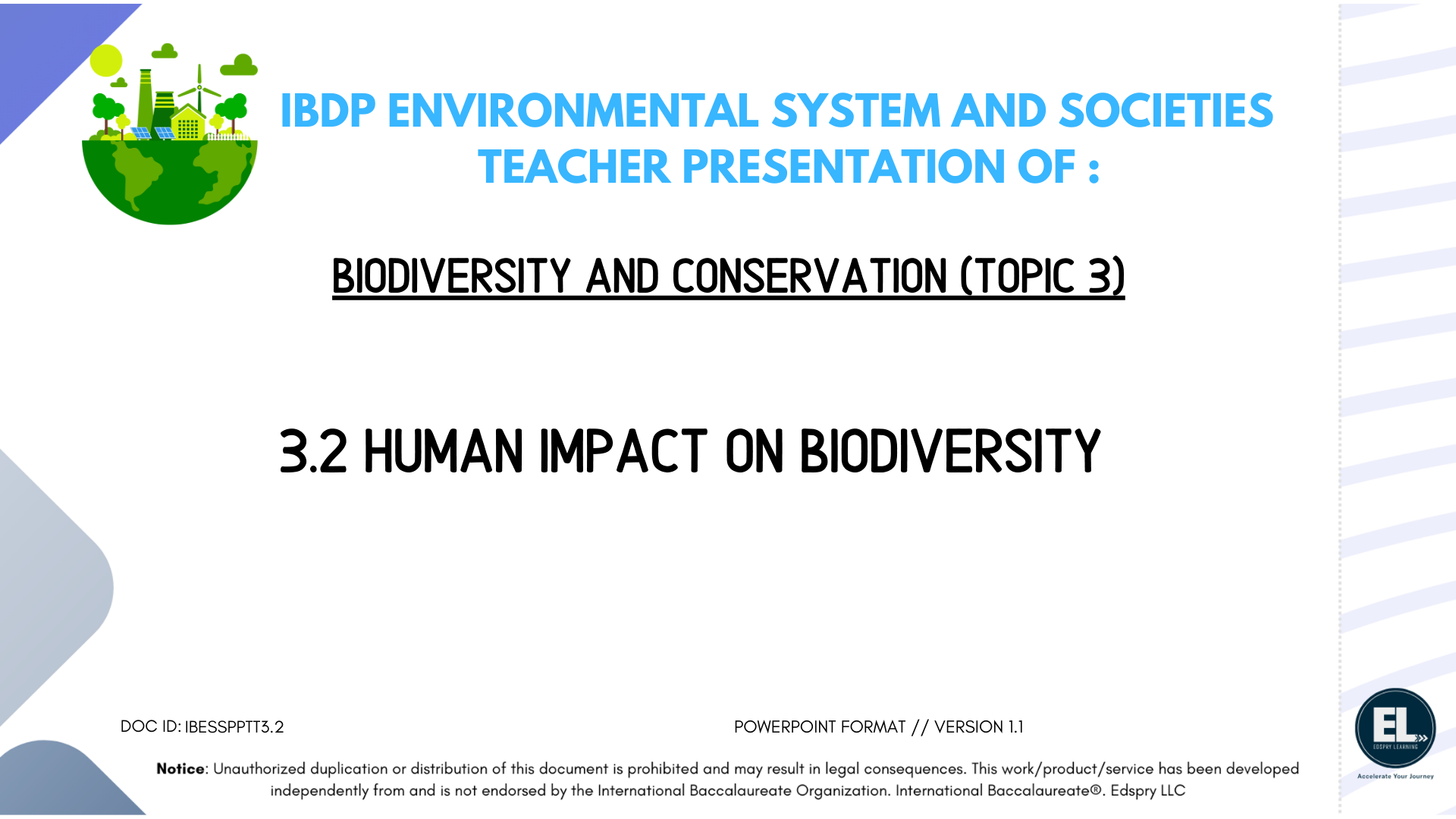 3.2 Human impact on biodiversity