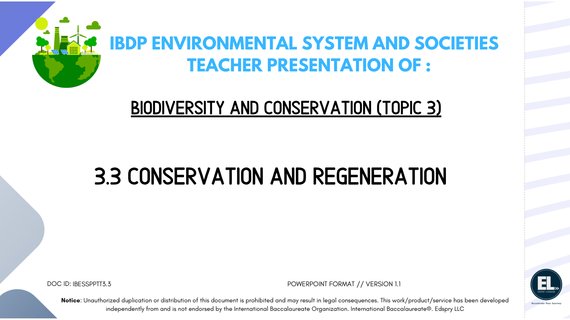 3.3 Conservation and regeneration
