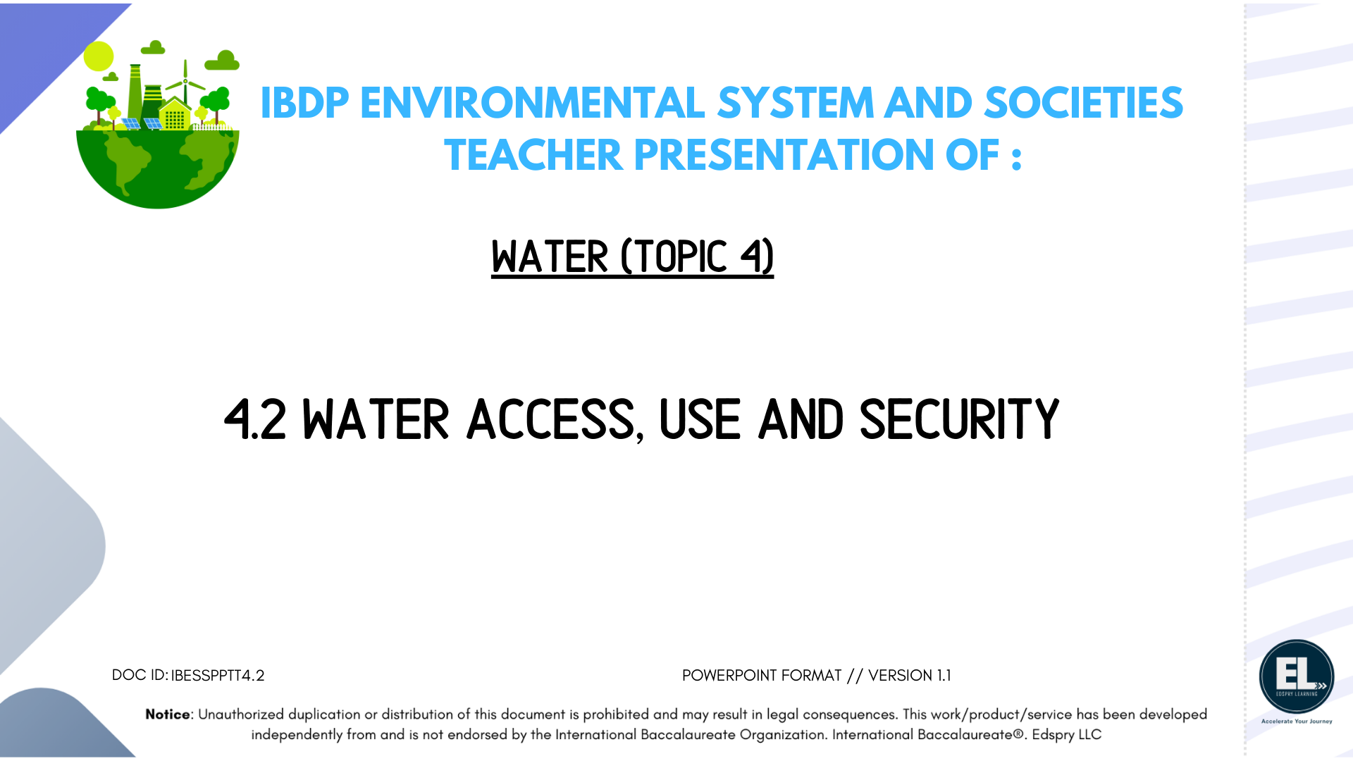 4.2 Water access, use and security
