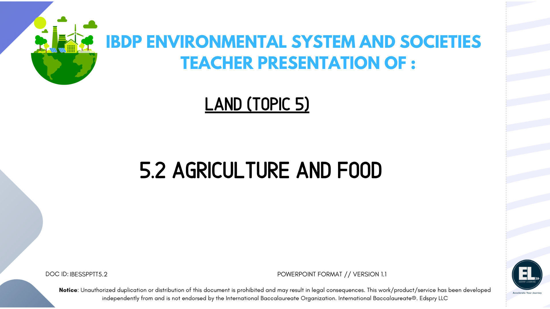 5.2 Agriculture and food