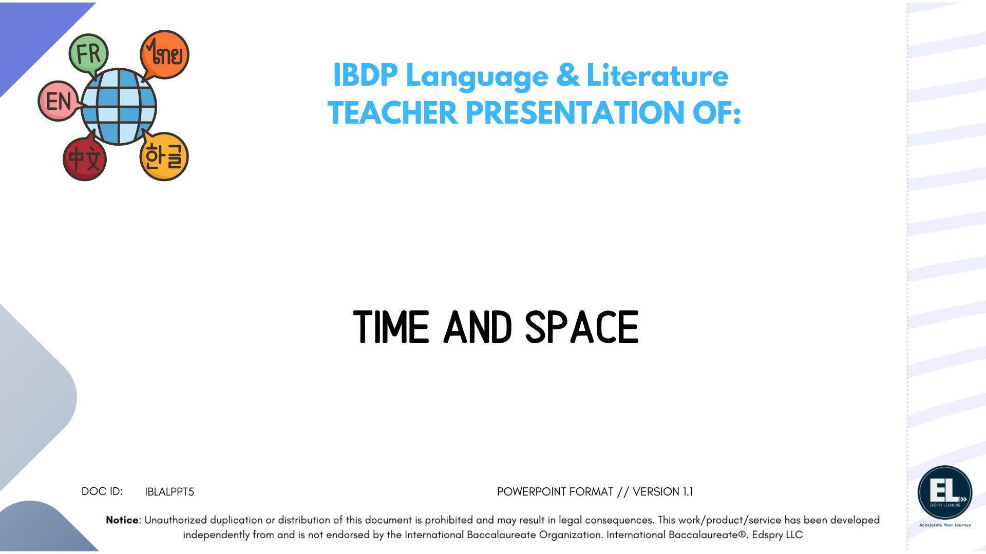 Lang & Lit Time and space - Powerpoint