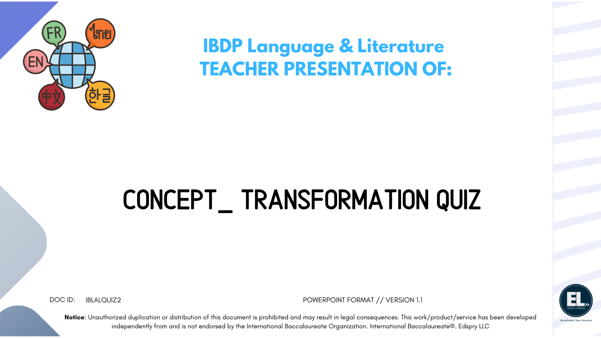 Lang & Lit Transformation - Quiz