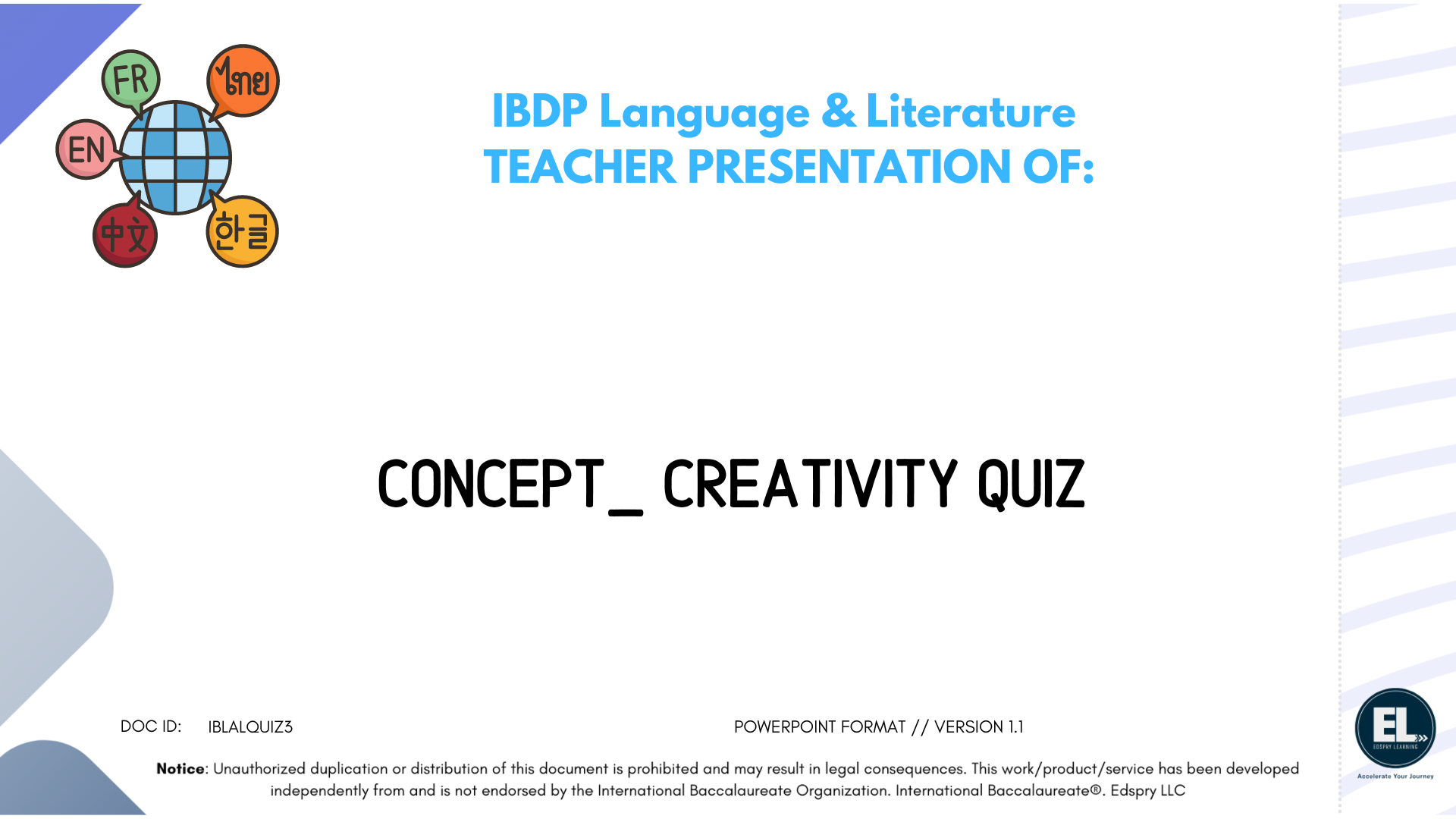 Lang & Lit Creativity - Quiz