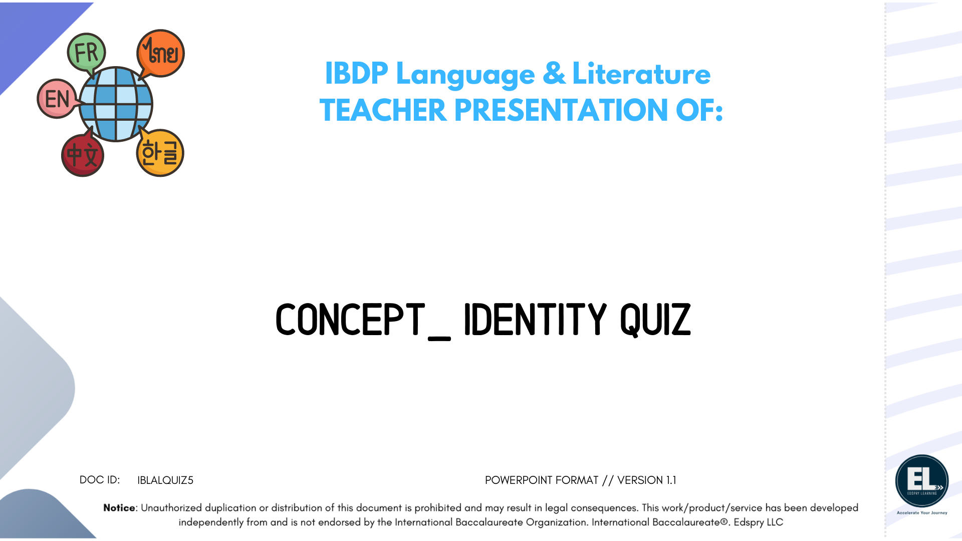 Lang & Lit Identity - Quiz