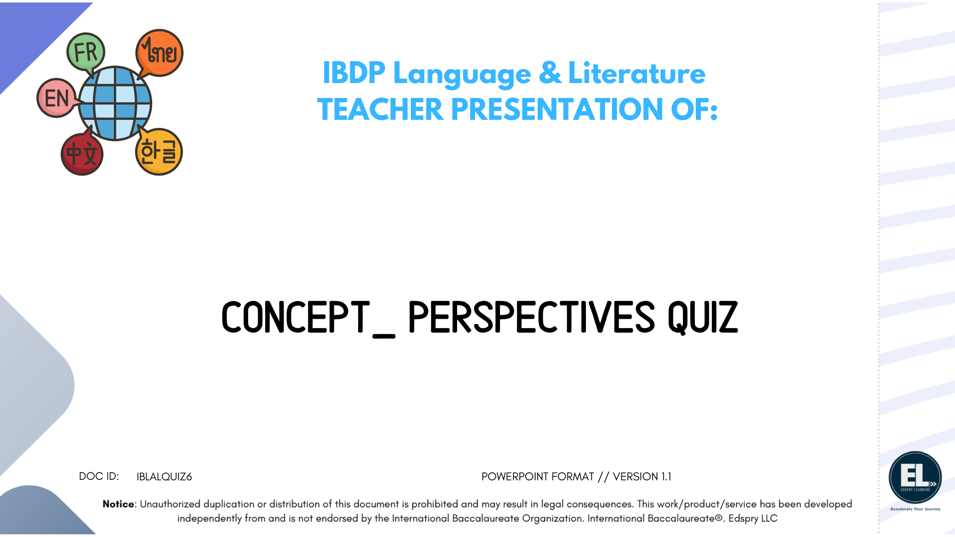 Lang & Lit Perspectives - Quiz