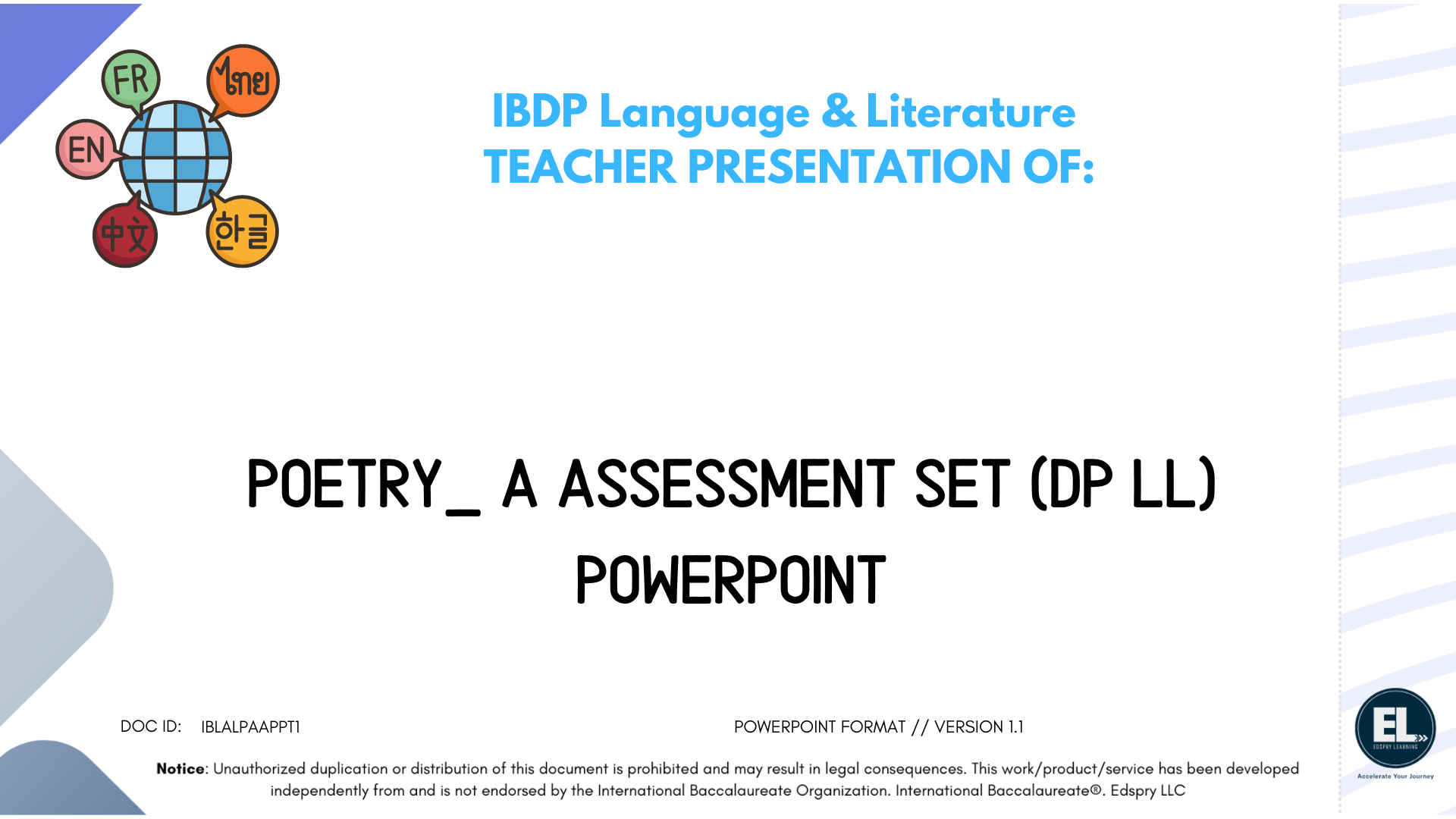 Lang & Lit Poetry_ A Assessment Set (DP LL) - Powerpoint