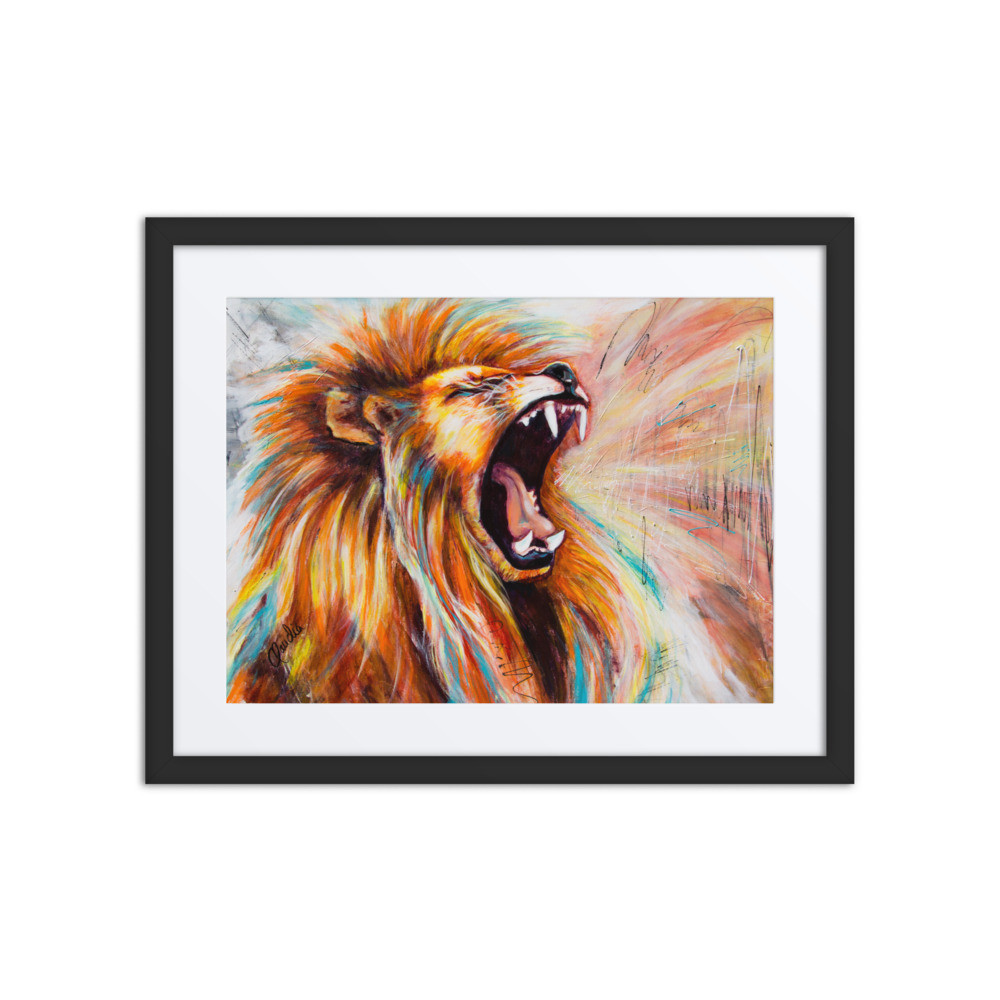 He Roars! Framed Poster with Mat 20x16"