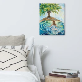 Step Into The River Canvas Reproduction