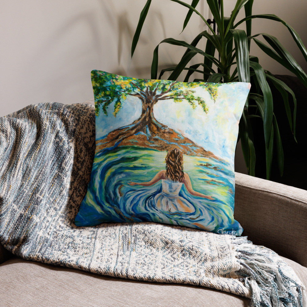 Step Into The River Premium Pillow 22"x22"