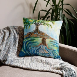 Step Into The River Premium Pillow 22"x22"