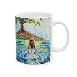 Step Into the River–Glossy White Mug