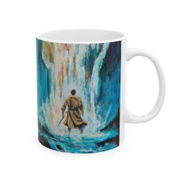 Abstract Blue Teal Watercolor Symmetry Mug | Ceramic Mug