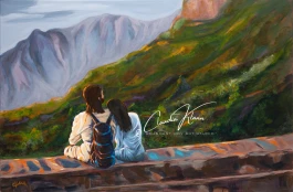 In His Shadow Original Acrylic Painting