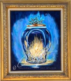 Golden Tears Original Acrylic Framed