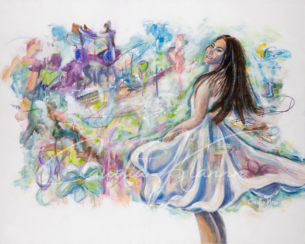 JOY Original Oil Painting 24x30" Gallery Wrap Stretched Canvas