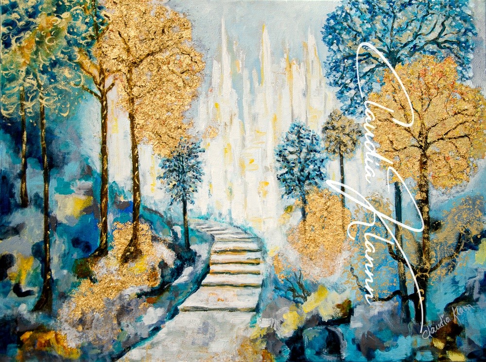 Steps to Zion Oil and Mixed Media Painting
