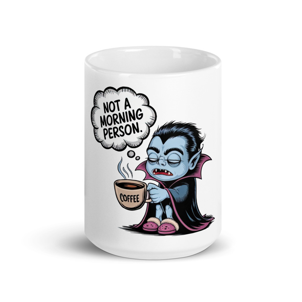 Sleeping Vampire White Glossy Mug