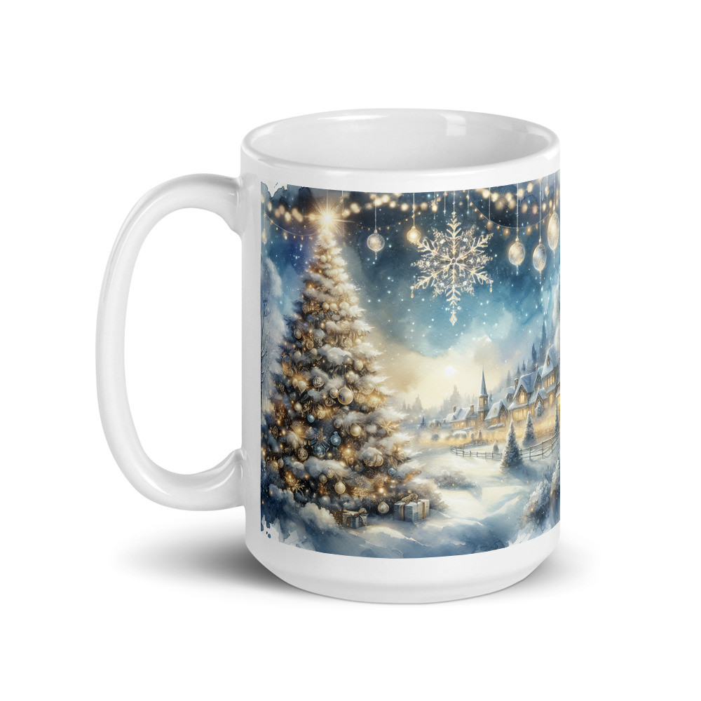 Vintage Christmas White Glossy Mug