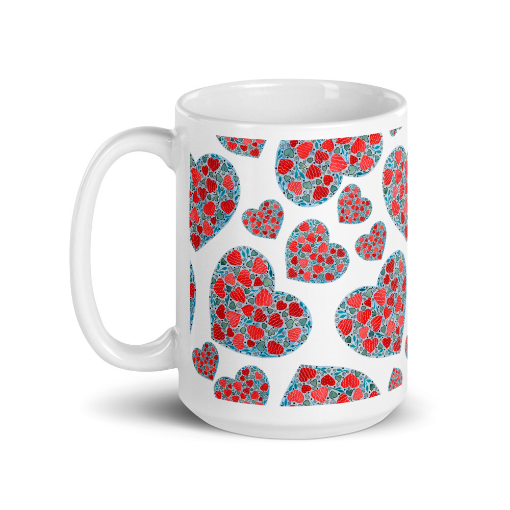 Valentines Day  Heart_1 White Glossy Mug