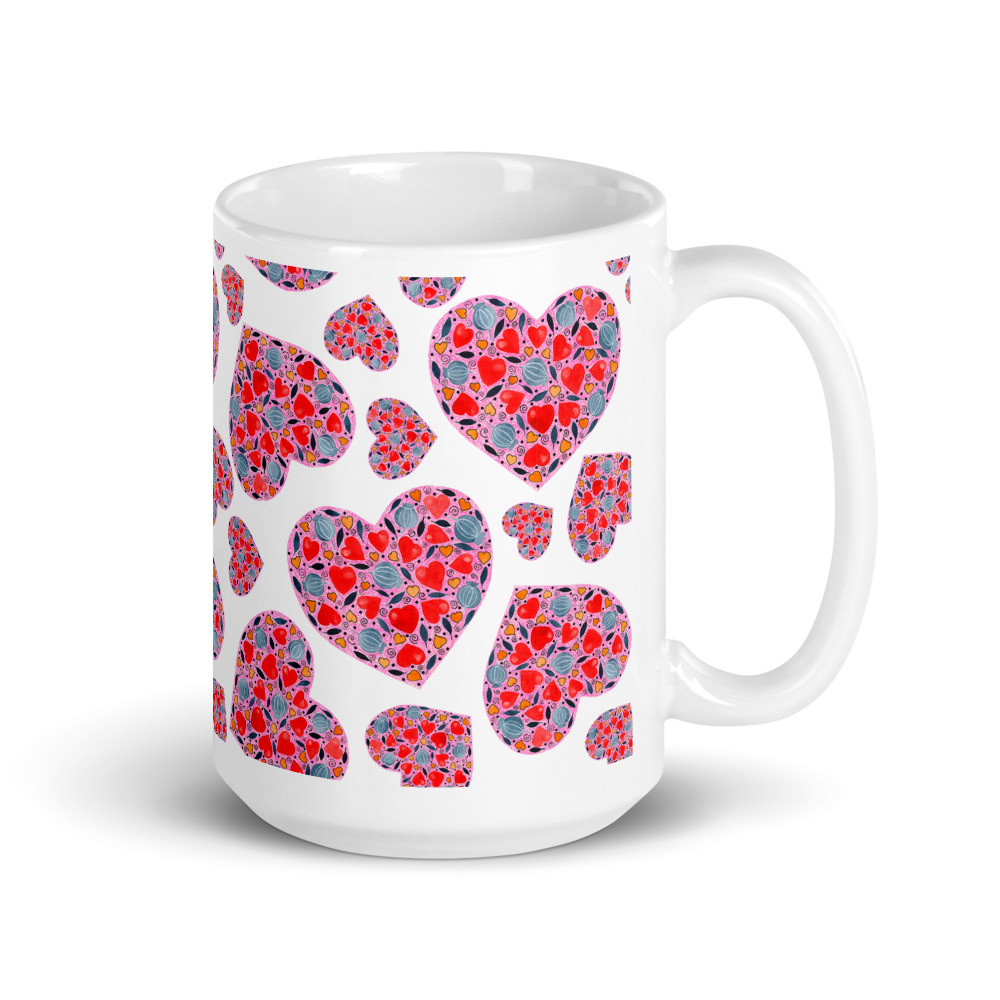 Valentines Day  Heart_2 White Glossy Mug