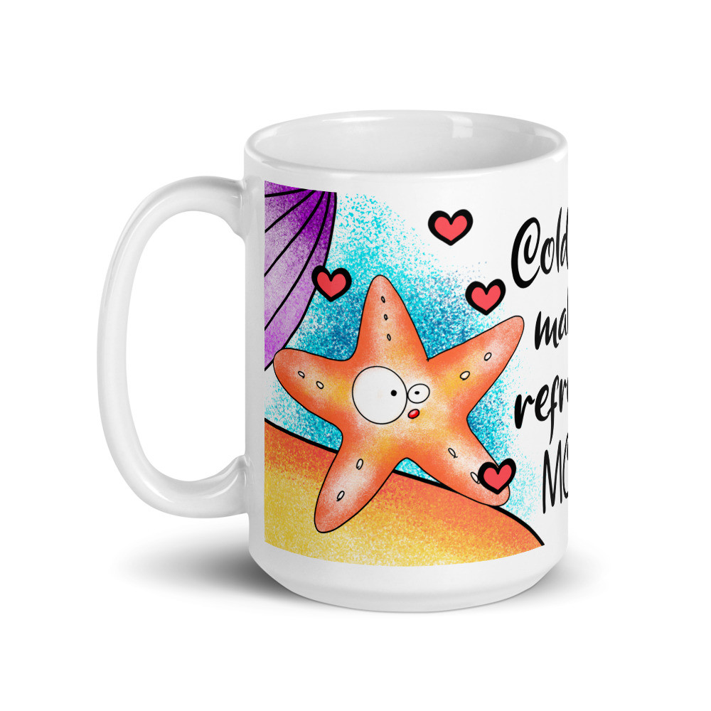 Funny Summer Cute Beach White Glossy Mug