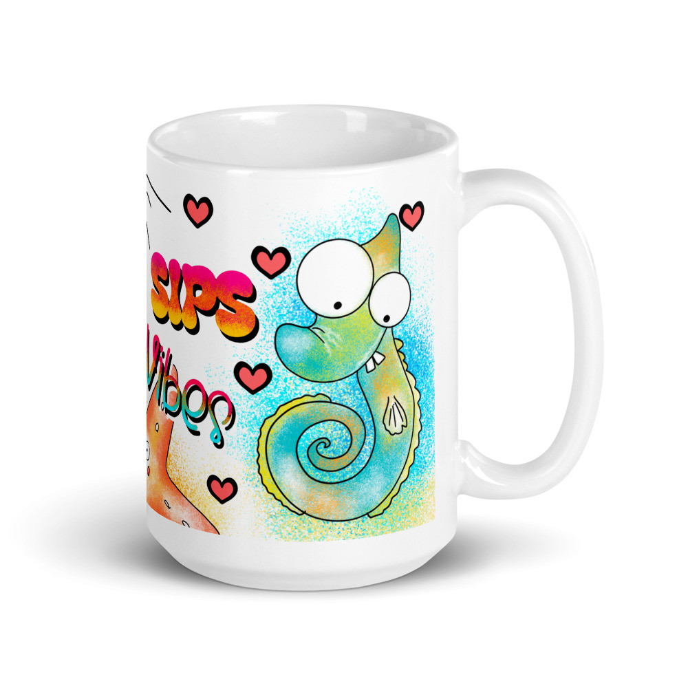 Funny Summer Cute Beach_1 White Glossy Mug