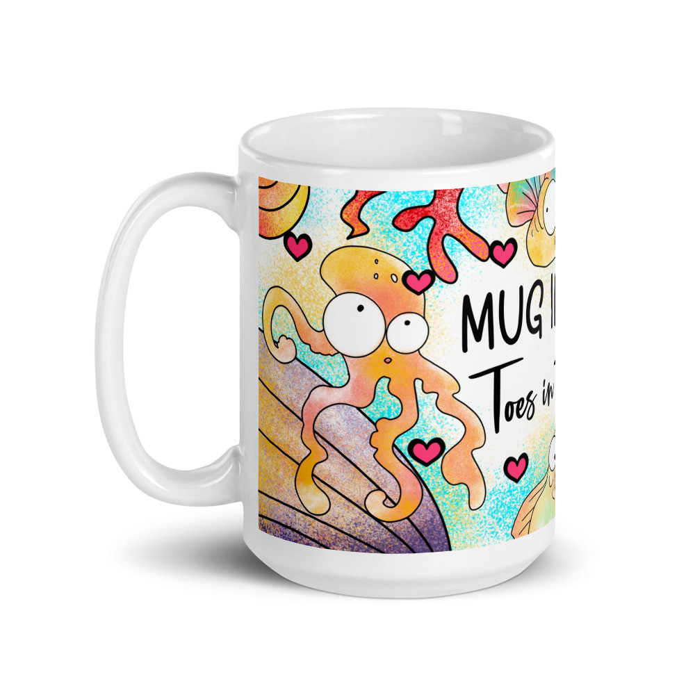 Funny Summer Cute Beach_2 White Glossy Mug
