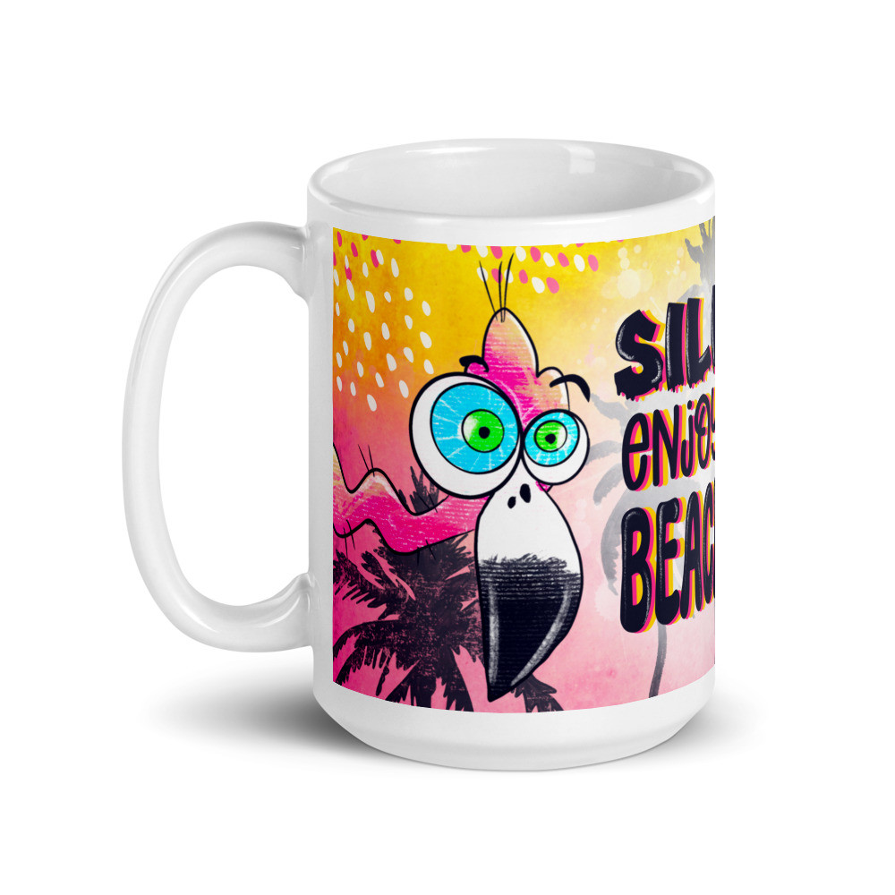 Funny Flamingo White Glossy Mug