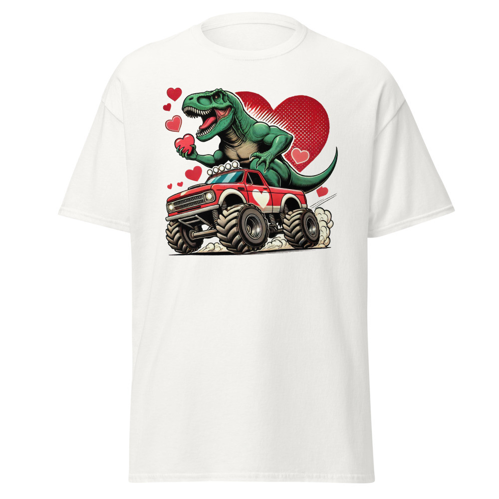 Valentine's Day with Dinosaur Truck Ride Unisex Classic Tee