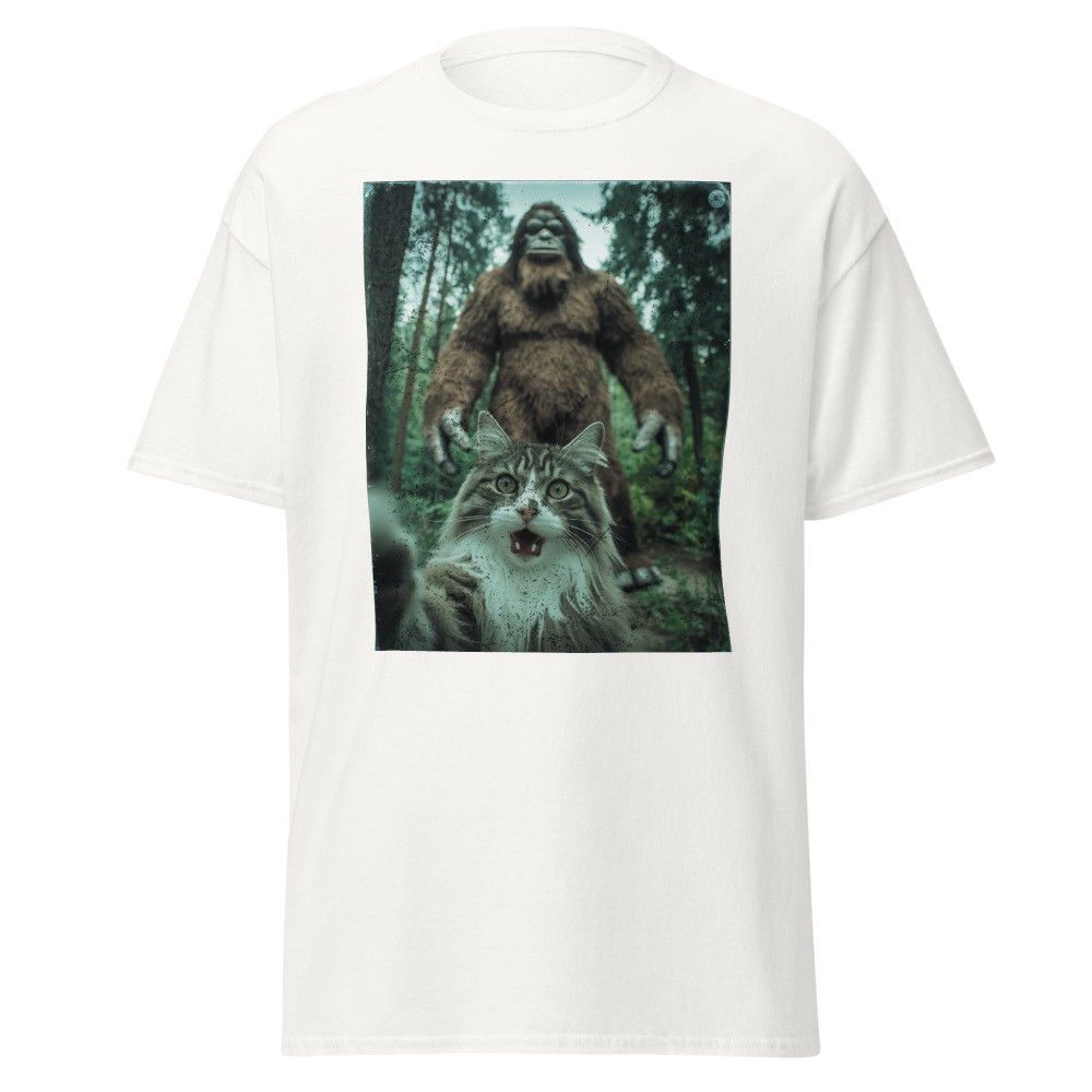 Scarred Cat Selfie with Bigfoot Unisex Classic Tee